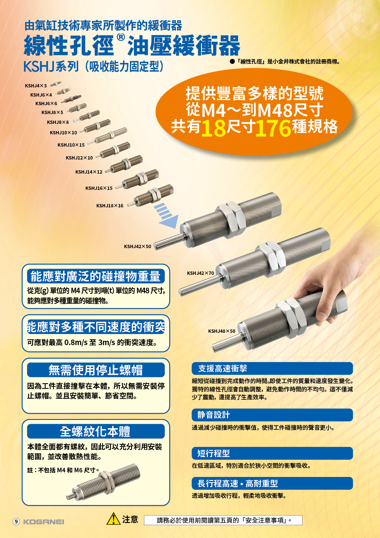 線性孔徑油壓緩衝器(KSHJ)-產品特色2