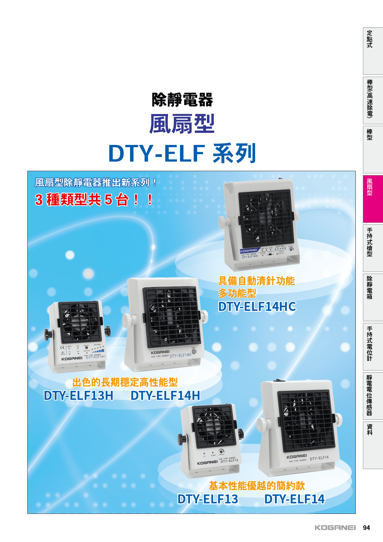 除靜電風扇-ELF系列-產品特色1